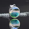 Hangerkettingen Landschap Bolvormige ketting Verhoogd glas Materiaal Yellowstone Park Draagdecoratie