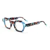 Sunglasses Frames Acetate Fiber Glasses Frame Polygonal Flat Light Fashion Candy Color Splicing