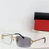 Luxury box sunglasses for men and women fashion frameless color changing glasses designer metal legs top of the line original packaging box CT0166O