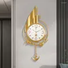 Relógios de parede criativo vela relógio sala de estar casa moda leme tipo net luz vermelha decoração de luxo pendurado