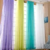 Cortina sólida branca de tule transparente, cortinas para sala de estar, moderna, voile, organza, tecido 5z