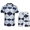 Высококачественные повседневные два пляжных с коротким рукавом Set Summer Mens Mensh Made Shorts M-XXXL