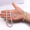 Orecchini da collana set in stile patate a forma di patata Bracciale gemma ciondoli per donne eleganti adorano il regalo di gioielli romantici