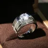 Männer Ringe für Hochzeit Verlobung Glänzende Zirkonia Einfache Elegante Design Männliche Ehe Ringe Klassische Jewelry259w
