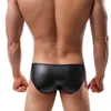 Ropa interior sexy para hombres Wetlook PU Calzoncillos de cuero sintético Bulge Penis Bolsa Calzoncillos U Bikini convexo Lencería exótica Traje fetiche 231226