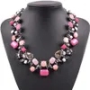 Gargantillas Diseñador de moda Marca Cristal Resina Collar Chunky Declaración Gargantilla Bib Joyería para mujeres1225o