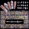 10003100 st Shiny Diamond Nail Art S Crystal Decorations Set AB Glass 1st Pick Up Pen In Grids Box 21 Shape 231226