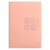 A5 Agenda 2024 Monthly Planner Faux Leather Cover 12 Months Calendar Notebook 155 Sheets Wire Binding Tabs Book 231227