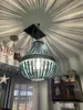 Lampes suspendues Vintage moderne E27 plafond lustre bleu perles en bois salon chambre El cuisine lampes suspendues