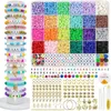 6MM Polymeer Klei Platte Kralen Set Voor Sieraden Maken Accessoires Kit Boho Klei Chips Kralen Voor Armband Maken Set Kinderen Geschenken 231227