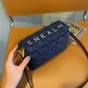 % 18 indirim Tasarımcı Tek Omuz Küçük Koku Sonbahar ve Kış Kişiselleştirilmiş Zincir Pırlanta Desen Işık Lüks Stil Çok Taşınabilir Denim Crossbody Bag