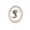Projektanta szpilki złota marka litera broszki kryształowy perłowy broszka broszka na przyjęcie weselne akcesoria biżuterii
