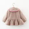 Vestes Automne hiver veste bébé fille vêtements coréen mignon chaud Plaid arc poupée col vêtements d'extérieur enfants manteau enfants Boutique vêtements BC821