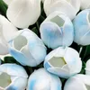 Decoratieve bloemen 3 stuks kunstmatige tulp nep boeket thuis woonkamer bruiloft decoratie bloemstuk schieten rekwisieten groene plant