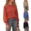 Kvinnors tröjor Autumn Winter Women Pullover Tröja Casual Long Sleeve Crewneck Löst passande chunky stickad jumper orange blå khaki grön