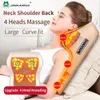 Jinkairui Elektrische Shiatsu Hoofd Nek Cervicale Ttraction Body Massager Auto Rugkussen met Verwarming Vibrerend Massageapparaat 231227