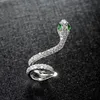 الموضة- البلاتين الشرير القرط Zircon الفردية ثعبان اليسار اليسار earring 332l