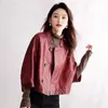 Qualität Leder Weibliche Kurze Lose Imitation Schafe Haut Mantel Jacke Einfarbig Herbst Koreanische Version von Licht Reife Luft 231226