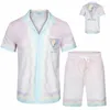 Designer brand Casablanca High Street Fashion High Street Camicia in cotone T-shirt e pantaloncini Set Stampa monogramma uomo e donna traspirante e traspirante y2k1