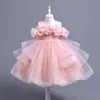 2024 lace sequined Glitz Pageant Dresses for Little Girls Vestido De Daminha Infantil Off Shoulder Flower Girl Dresses for wed Ball Gown princess birthday party gown