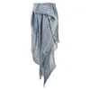 Scarves Cotton And Linen Scarf Women's Thin Artistic Style Retro Pleated Men's Long Solid Color Shawl