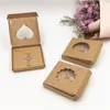 50Set Kraft Paper Handgjorda smycken Set Packing Displays Boxar Brown Necklace and Earring Present Boxes 6x6x1cm 6x6x1.5cm 231227