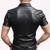 T-shirts masculins t-shirts en cuir mat