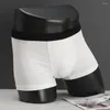 Cuecas Mens U Convex Big Bolsa Boxer Shorts Underwear Bulge Cintura Baixa Respirável Troncos Calças de Canto Plano Quatro