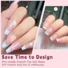 150pcs Glossy Pink French Tips Press on Fake Nail White Smile Line Soft Gel Almond Coffin Nail Tips Ultra Fit Woman Nail Bed 231227