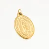 Pendant Necklaces Our Lady Virgen De Guadalupe Small Oval Charms Gold Color Medal Tags Round Stainless Steel 10pcs