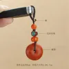 Keychains Vintage Imitation Beeswax Keychain Nepalese Beads Safety Buckle Pendant Necklace Key Chain Jewelry