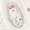 Decken Born Schlafsack Baumwolle Baby Pucktuch Verstellbarer Schlafsack Mütze Set Anti-Kick Warme weiche Decke
