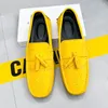 Klänningskor brittisk stil mode orange mocka loafers man komfort läder casual män glid-on platt plus storlek 48 mocasines hombre