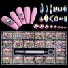 Luxury Shiny Diamond Nail Art S Kit Glass Crystal Decorations Set 1st Pick Up Pen In Grids Box 21 Forma på 2500st 231226