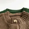 Autumn Winter Baby Boys Girls Solid Color Sticked Cardigan Sweaters Coat Children Kläder Kids Handgjorda Cardigan Coat Tops 231226