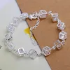 con numero di tracciamento Top Bracciale in argento 925 Bracciale con diamanti bianchi a scacchi Gioielli in argento 10 pezzi lotto economico 17252z