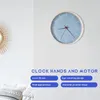 Relojes de pared 4 piezas Mecanismo de movimiento de reloj de eje largo con 4 tipos Reemplazo de piezas de cuarzo de madera de nogal de 12 pulgadas