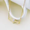 Pendant Necklaces UFOORO S925 Sterling Silver Beautiful Fashion Necklace Elegant Creative Wild V-shaped Clavicle Chain Female Jewelry