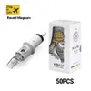 Solong Quelle 50pcs/Box Tatual Needles Revolution Cartuccia curva Magnum Shade#100,3 mm ago#12 Ago 0,35 mm 231227