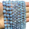 Outras pedras naturais facetadas espaçadoras contas aquamarine para fazer jóias diy pulseira colar acessórios artesanais 6 8 10mm 15'206u