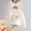 Baby Meisjes Kasjmier Trui Winter Kinderen Pluche Warme Hoge Kwaliteit Wollen Kleding 2-6Years Kinderen Peuter Cartoon Gebreid Vest 231226