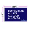 Johnin 3x5 FTS Aangepaste logo -vlag Apply Print Banner met doorvoertules OEM DIY Digital Printing door uw eigen idee