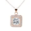 Cate Chloe 18k Ivy White Gold Plated Silver Pendant Necklace Womens CZ Crystal Halo Necklace