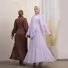 Vêtements ethniques Ramadan Femmes Musulmanes Dentelle Maxi Robe Plissée Abaya Dubaï Turquie Kaftan Islamique Arabe Robe Robe De Fête Modest Caftan Eid