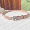 Toppmodedesignerbältet damer Casual Letter Smooth Buckle Luxury Belt Belt Bredd 2.0 cm Box Storlek 8 Färg Valfritt litet vitt låda