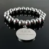 Beaded Strands Elastic Greek Sorority 316L Stainless Steel Letteer Charm Women Jewelry Beaded291t