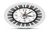 Piano toetsenbord Solsleutel muur kunst moderne wandklok muzieknoten zwart-witte muur horloge muziekstudio decor pianist cadeau Y208075532