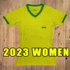 Kvinnliga Brazilies Soccer Jerseys 2023 2024 Camiseta de Futbol Paqueta Coutinho Firmino Brasil 23 24 Maillots Neymar Jr Vini Silva Dani Alves Home Girl Away