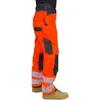 Men's Pants Cotton Reflective Men Work Multi Pockets Hi Vis High Visibility Wear Construction Safety Trousers