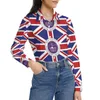 Blouses pour femmes Elizabeth II Blouse The Queens rétro Custom Femmes à manches longues Streetwear Shirt Spring Surdimension Tops